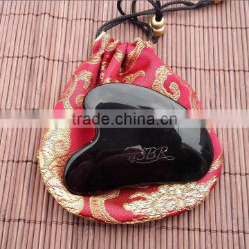 Chinese traditional obsiddian jade stone gua sha board gua sha massager