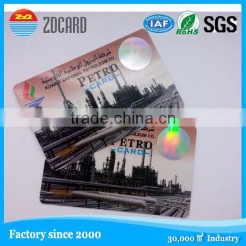 factory information safe PVC card with holigram sticker
