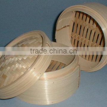 Natural mountain bamboo steamer with lid