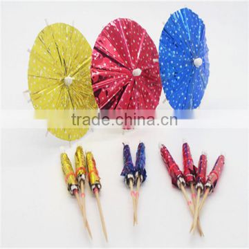 Best quality chinese fashion foil paper parasol picks