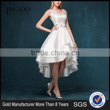 MGOO Custom Made Evening Dinner Dress Short White Satin Elegant Dress Latest Design Prom Layers Dress 2256