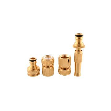 Brass Threaded Faucet Hose Water Pipe Tap Connectors Nozzle Snap Adaptor Fitting Garden Outdoors Spray