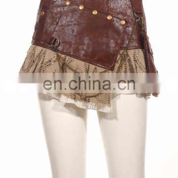 Steampunk short skirt with a pocket