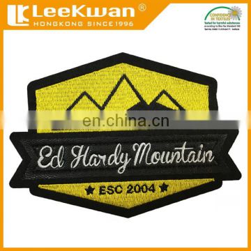 China high quality custom embroidered patch, brand logo patch, ecusson brode