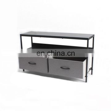 Customized 5L-803 Metal Dresser Living Room Furniture Fabric Storage Chest with Wooden Pulls