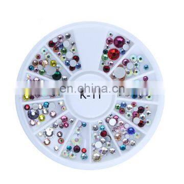 Colorful Rhinestones for Nail Flat Back Nail Charm Round Gem 3D Nail Art Decoration DIY Manicure