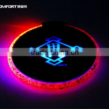 2015 new arrival product design round acrylic led drink coaster