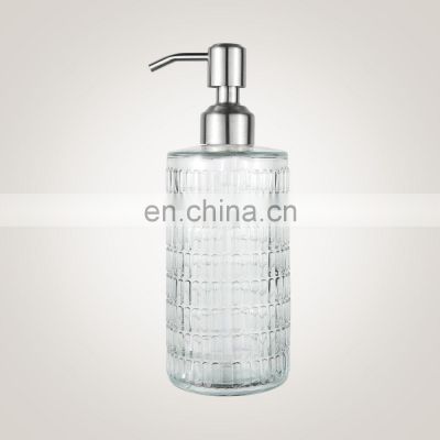 Hot selling with stopper lid 300ml square shape glass skincare bottle