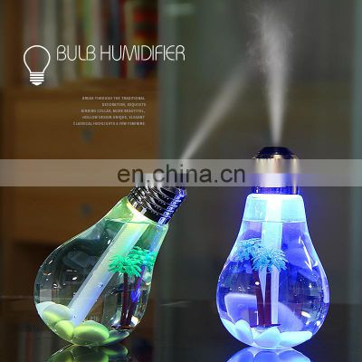 Creative Colorful Night Light Bulb 400ml Led Noiseless Air Humidifier For Home Essential Oil Atomizer Air Freshener With Usb