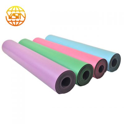 Eco-Friendly Double Color Layer Exercise Non-Slip Colorful best rubber yoga mats