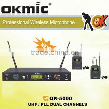 OK-5000 Dual Channels/UHF PLL 32/99 channels UHFmicrophone