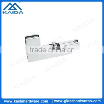 Glass door corner patch side panel to over panel patch fitting with pivot