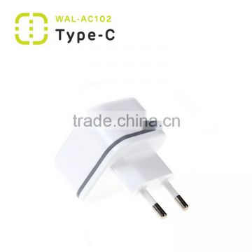 Walnut 3A Type c with 2.4A single USB EU travel charger