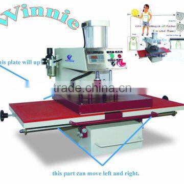 Pneumatic two trays heat transfer printing machine