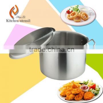 10qt low body high tempered commercial stainless steel pasta stock pot fwith double-ply bottom for hotel restaurant