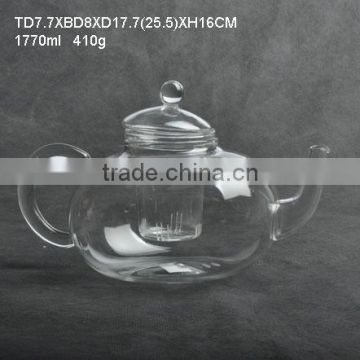 HOT SALE food grade heat-resistant Glass tea pot for supermarket and kitchenware