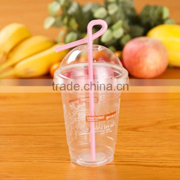 Low Price Wholesale 460mL Hard Plastic Cup With Lid And Straw