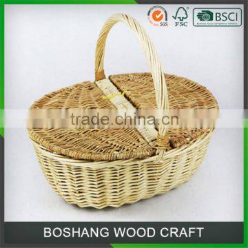 Beautiful Picnic Brown Willow Flower Storage Basket