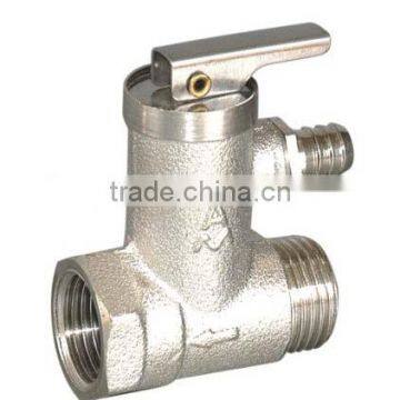 Brass safety valve for electric water heater