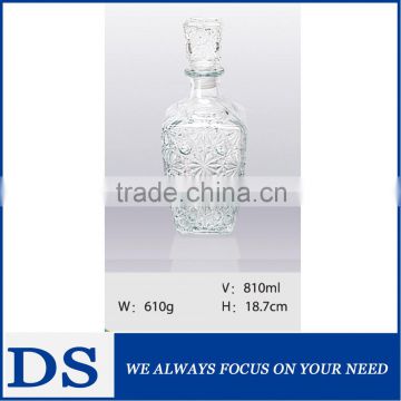 250ml 500ml 810ml crystal glass bottle for alcohol