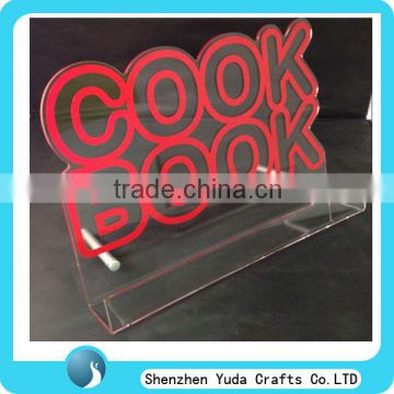 Customize Acrylic Cookbook Display Plexiglass Cookbook Stand Clear Lucite Recipe Book Holder