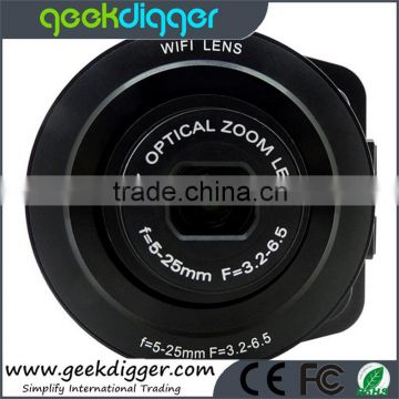 AMKOV AMK JQ1 Mini Selfie Lens-style Wifi Digital Camera Camcorder Full HD 1080P 20MP 4X digital 5X Optical Zoom