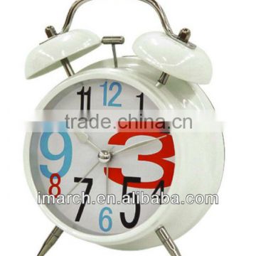 white twin bell clock,table clock