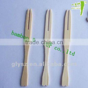 Bamboo fork with heart shape for fruit