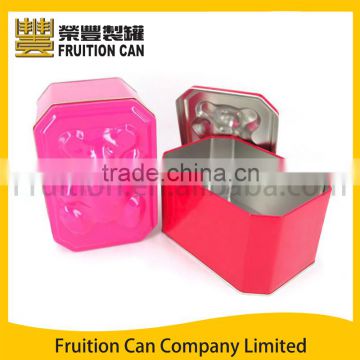 Octagonal Tin Can Metal Box with Embossed Lid for Candy, Toys, Biscuit Tin Box