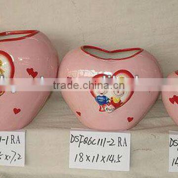 heart shape ceramic flower pot for valentine