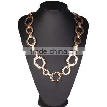 Big brand irregular geometric circle alloy long chain necklace