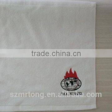 100% cotton promotion face towels 50g white with embroidery logo