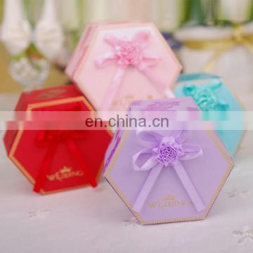 Custom made colorful wedding gift candy favor box