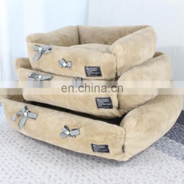 HQP-JJ25 HongQiang 2020 autumn winter new rabbit velvet bowknot three-piece set made of 100% cotton