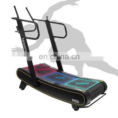 Curved treadmill & air runner for HIIT manual gym exercise equipment running machine  with Convenient speed control