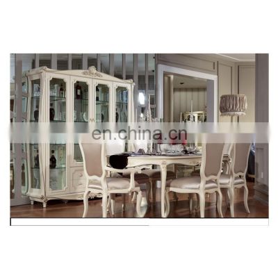 Home elegant table solid wood base Marble  dinning tables glass table sets