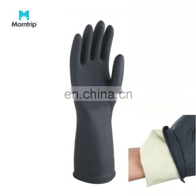 Factory Non Allergic Industrial Chemical Resistant Safety Work Acid Alkali Oil Proof Heavy Duty Hand Latex Rubber Gloves