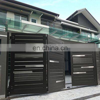 commercial custom courtyard entrance driveway main modern steel electric sliding fence gate automatic design