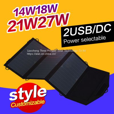 27 watt folding portable solar charger pack bag for mobile phone tablet camera