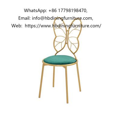 Internet celebrity wire butterfly backrest velvet dining chair
