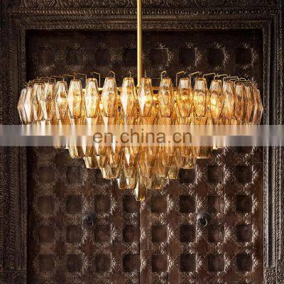 Hengzhi Custom Classic Luxury Hotel Dining Celling Lighting CHIARA CLEAR GLASS TIERED ROUND CHANDELIER 47\