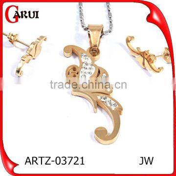 German Stainless Steel Jewelry Gold Plated Fashion Jewelry Sets