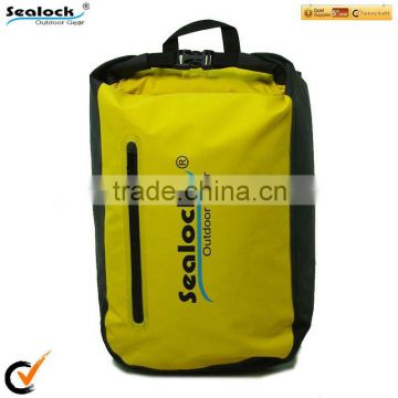 Yellow PVC waterproof backpacks for outdoor sports