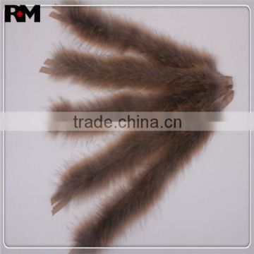 Factory Selling Good Quality Raccoon Fur Strips Dyed Color with Tape