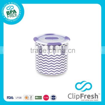 Clip Fresh Ceramic Round Soup Storage (Push Button and Non-Sliping) 710ML