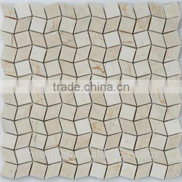 Foshan irregular cube mix diamond marble mosaic tile for wall