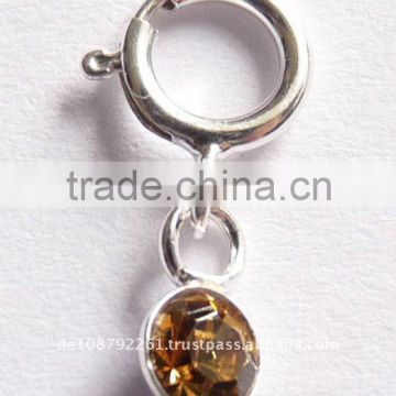 Nail piercing nail dangle 925 sterling silver / amber