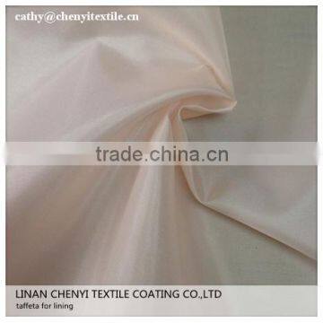 100 Polyester taffeta 190T pu coated taffeta fabric