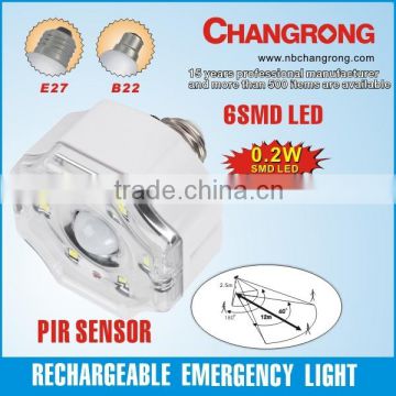 2015 rechargeable PIR sensor emergency led bulb