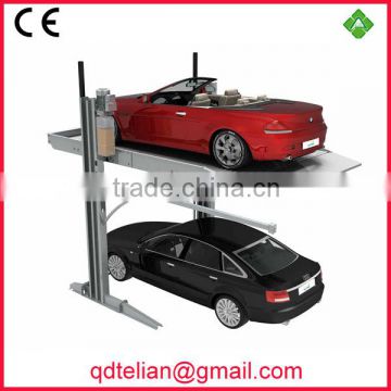 PTJ201-27 automated double columns parking car lift/hydraulic two post parking storage